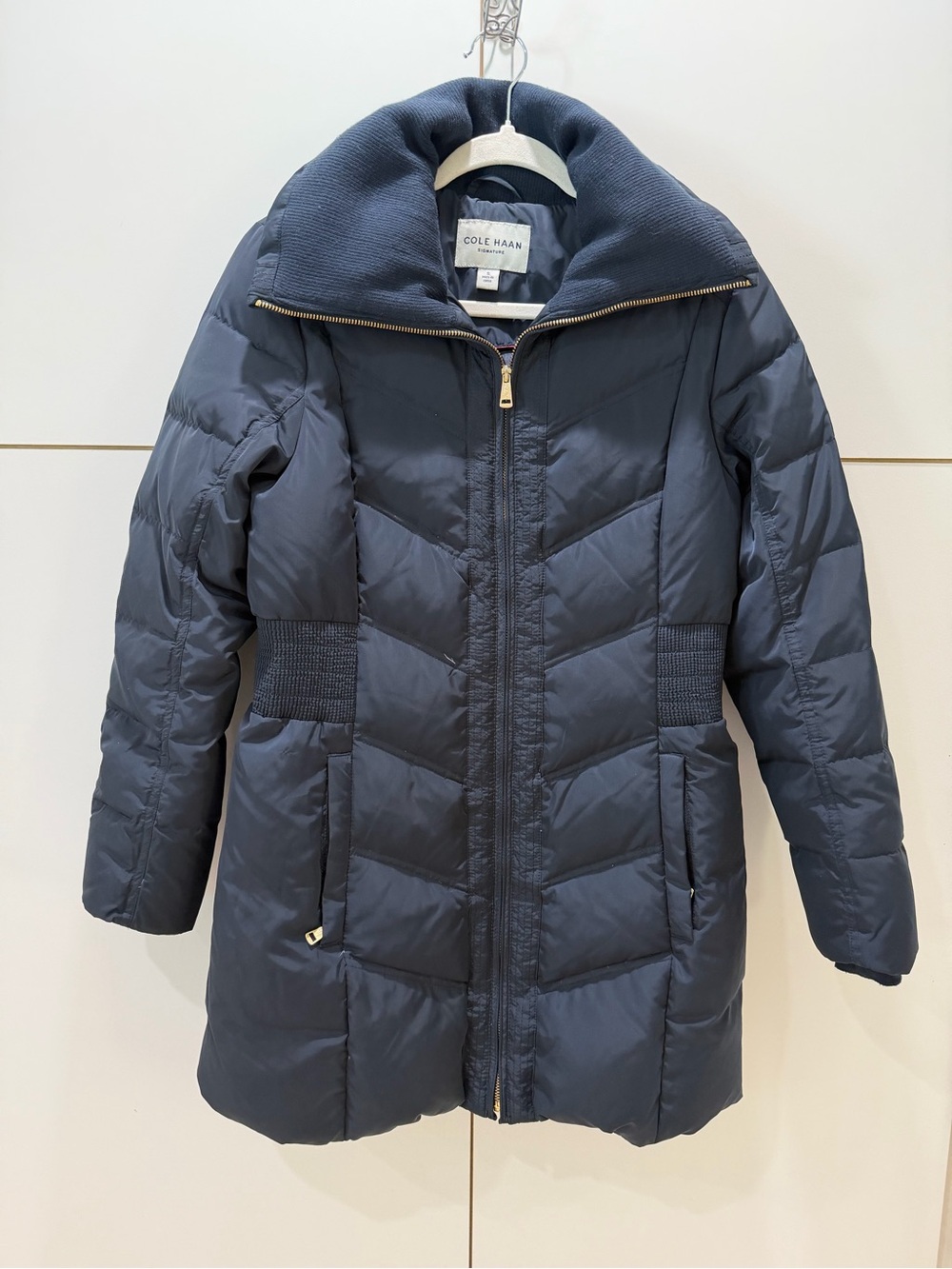 Cole Haan Women's Navy Quilted Puffer Coat